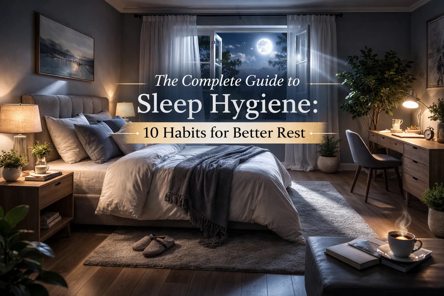 Sleep hygiene habits illustration